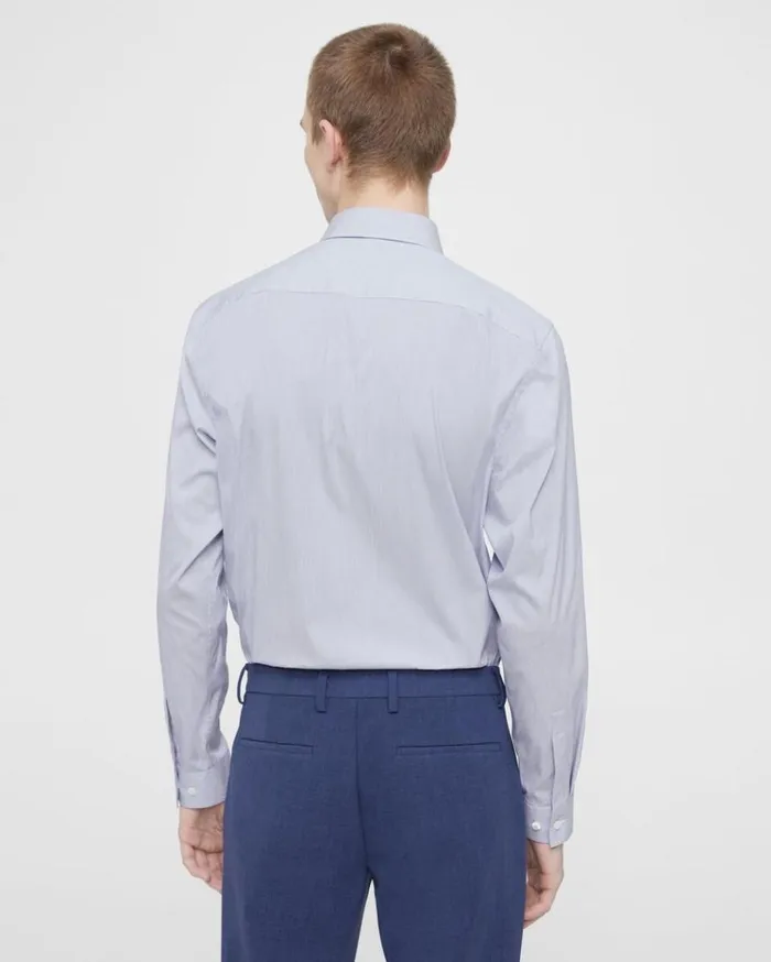 Theory Irving Shirt In Striped Cotton Blend Whiteolympic Men Shirts Theory Irving Shirt In Striped Cotton Blend Whiteolympic Men Shirts
