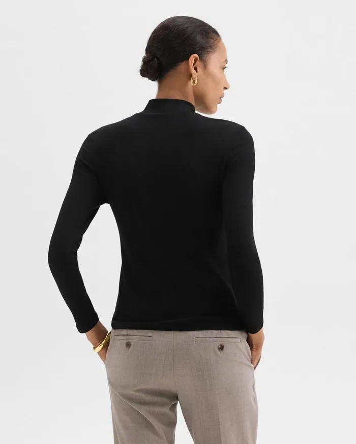 Theory Mock Neck Top In Rib Knit Viscose Black Women TShirts Tank Tops Theory Mock Neck Top In Rib Knit Viscose Black Women TShirts Tank Tops