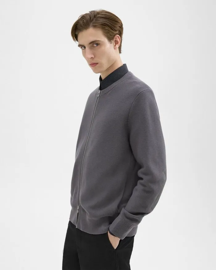 Theory NylonWool Combo Cardigan Graphite Men Sweaters Cardigans