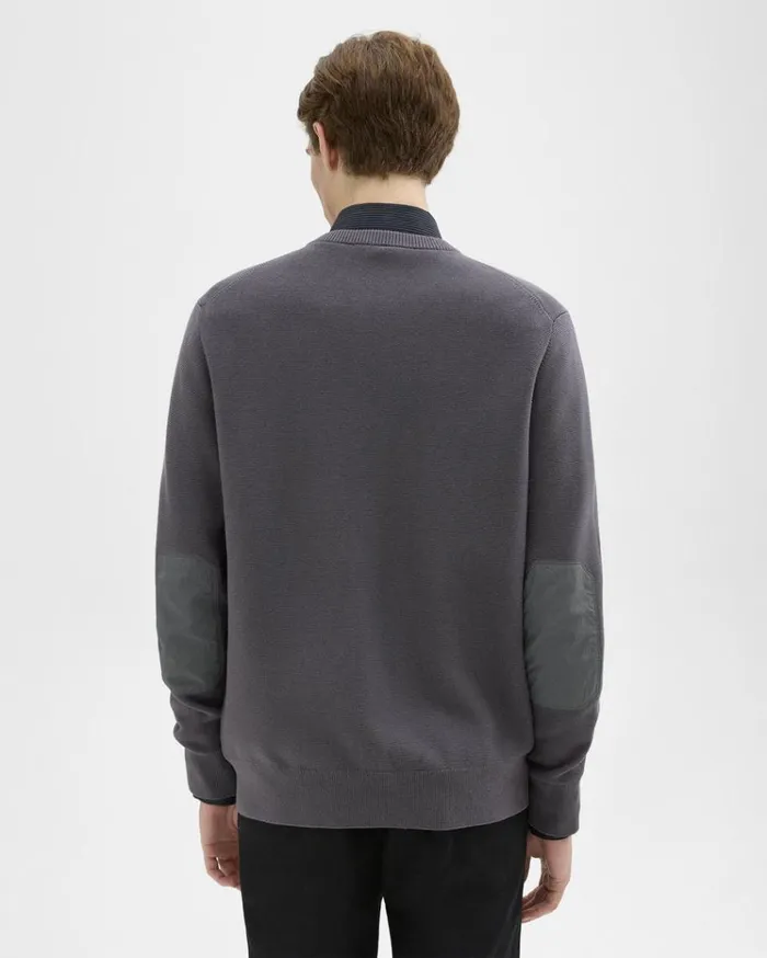 Theory NylonWool Combo Cardigan Graphite Men Sweaters Cardigans