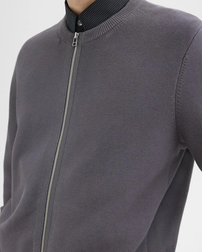 Theory NylonWool Combo Cardigan Graphite Men Sweaters Cardigans