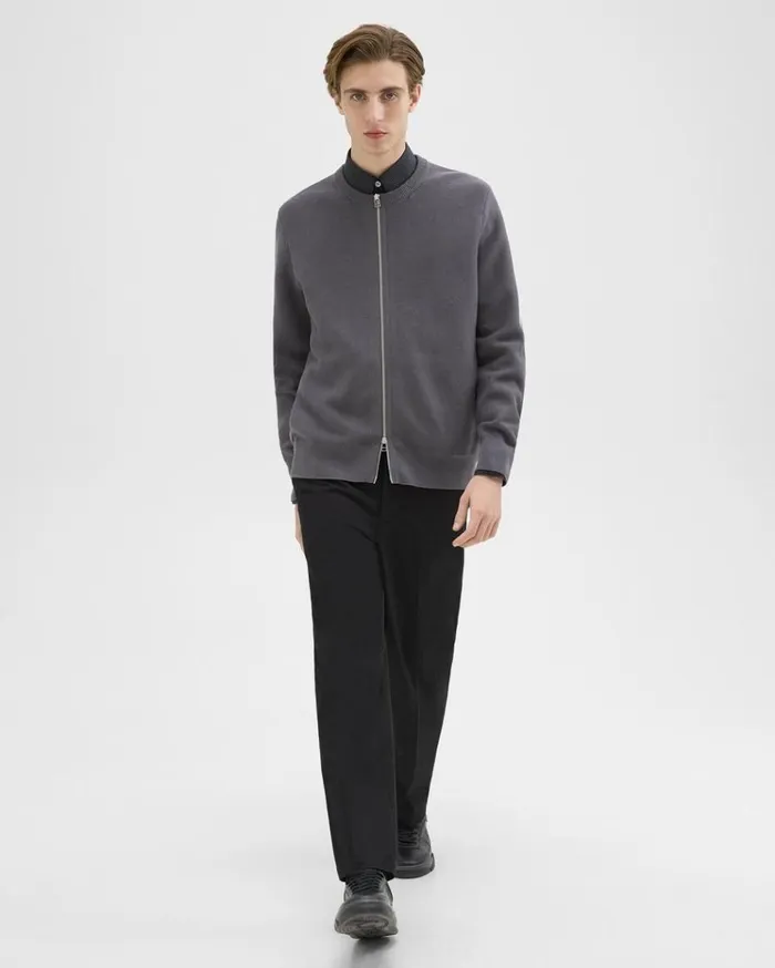 Theory NylonWool Combo Cardigan Graphite Men Sweaters Cardigans