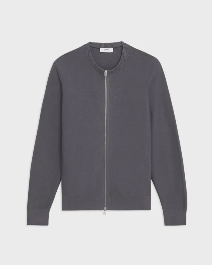 Theory NylonWool Combo Cardigan Graphite Men Sweaters Cardigans