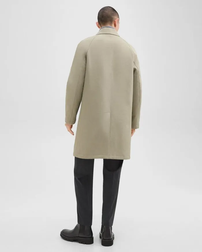Theory Overcoat In Cotton Twill Buff Men Outerwear Theory Overcoat In Cotton Twill Buff Men Outerwear
