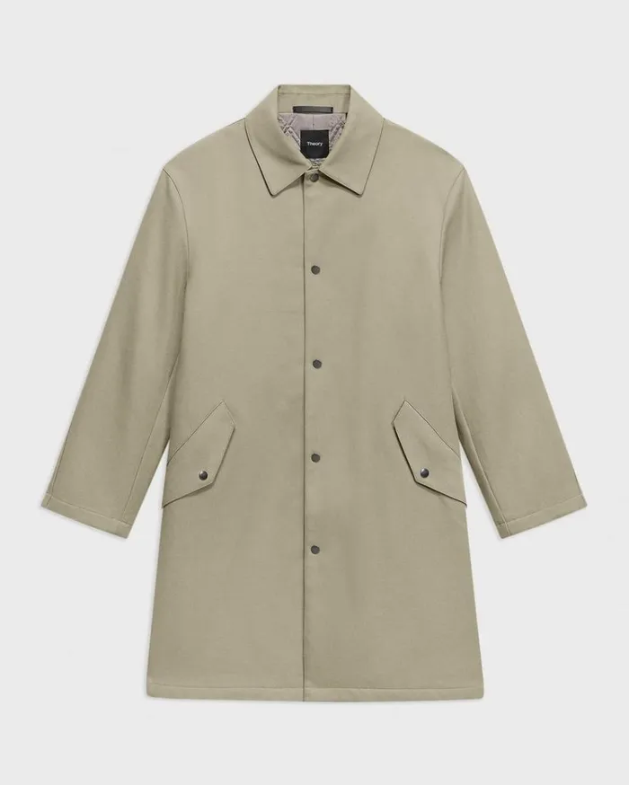 Theory Overcoat In Cotton Twill Buff Men Outerwear Theory Overcoat In Cotton Twill Buff Men Outerwear
