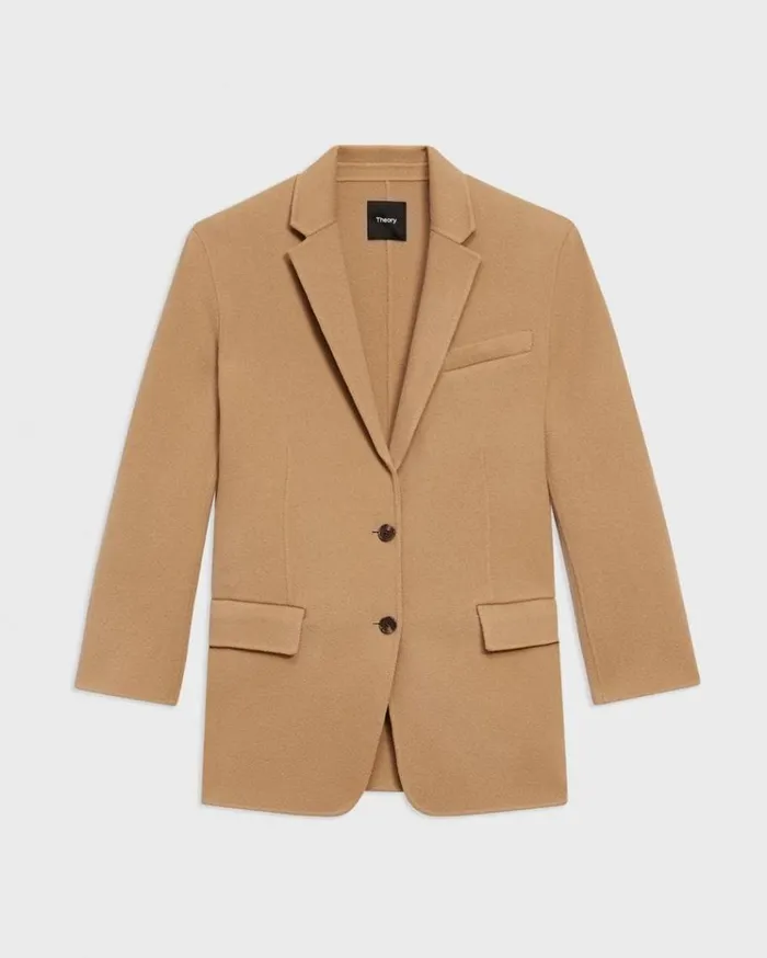 Theory Oversized Blazer In DoubleFace WoolCashmere New Camel Women Blazers Jackets