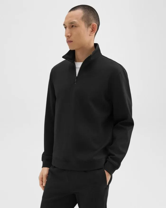 Theory QuarterZip Sweatshirt In Scuba Black Men Sweatshirts Hoodies Theory QuarterZip Sweatshirt In Scuba Black Men Sweatshirts Hoodies