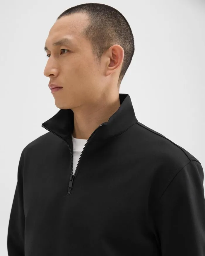 Theory QuarterZip Sweatshirt In Scuba Black Men Sweatshirts Hoodies Theory QuarterZip Sweatshirt In Scuba Black Men Sweatshirts Hoodies