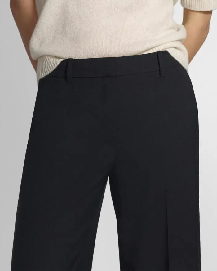 Theory Relaxed Pant In Good Wool Nocturne Navy Women Pants