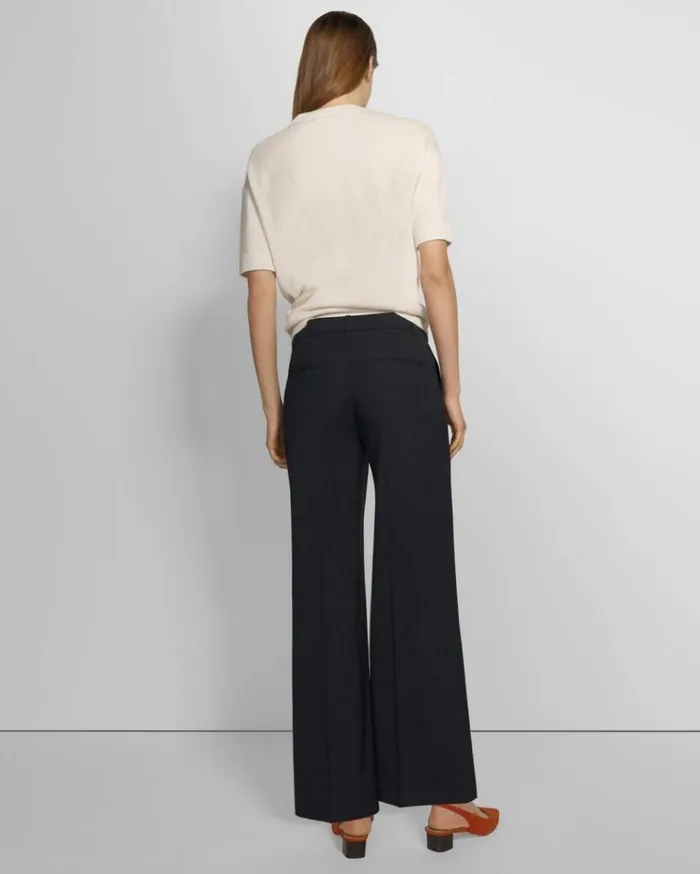 Theory Relaxed Pant In Good Wool Nocturne Navy Women Pants