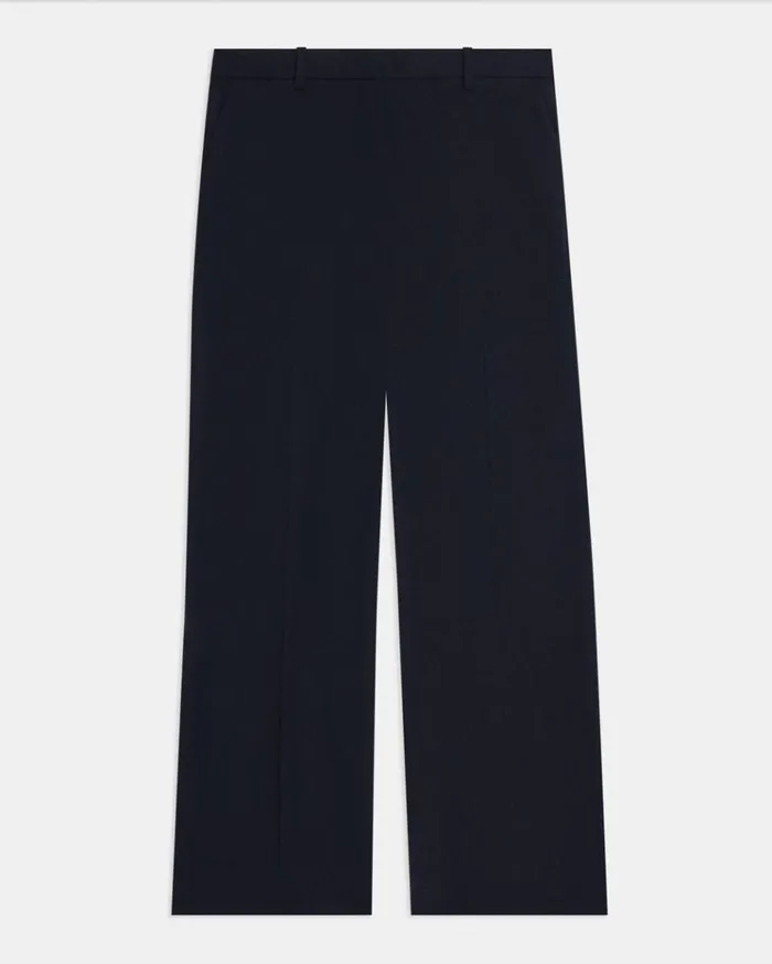 Theory Relaxed Pant In Good Wool Nocturne Navy Women Pants