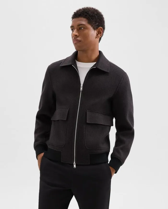 Theory Sean Jacket In DoubleFace WoolCashmere Hickory Melange Men Outerwear