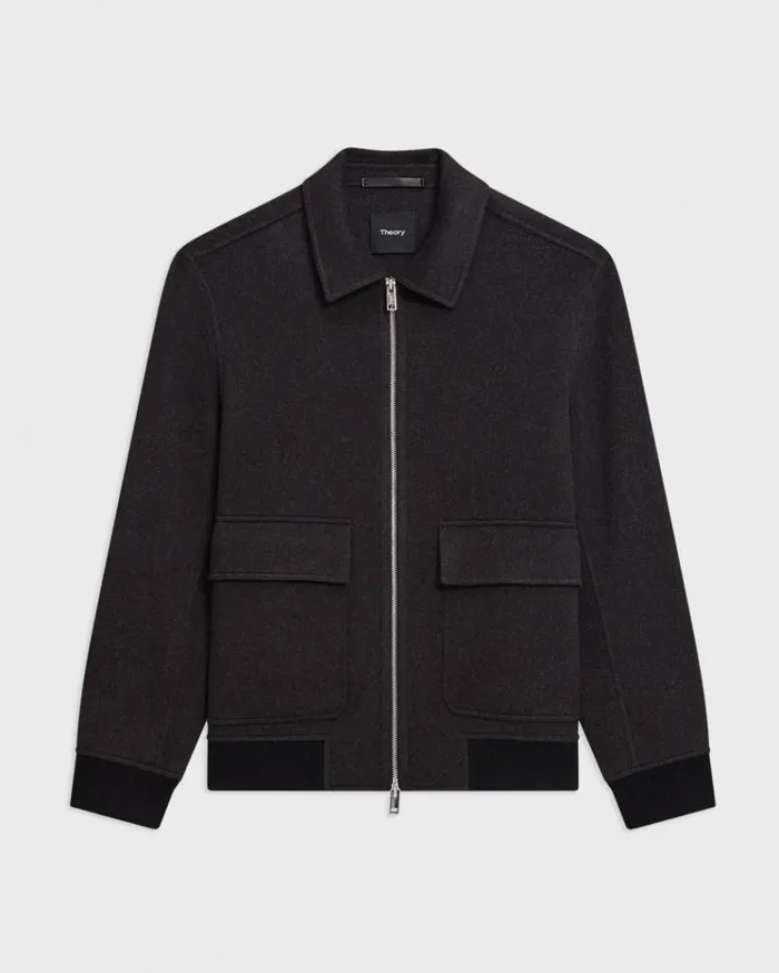 Theory Sean Jacket In DoubleFace WoolCashmere Hickory Melange Men Outerwear