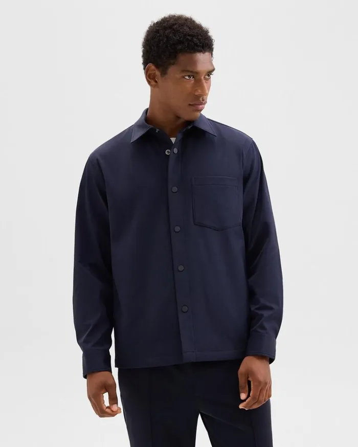 Theory Shirt Jacket In Neoteric Navy Men Outerwear