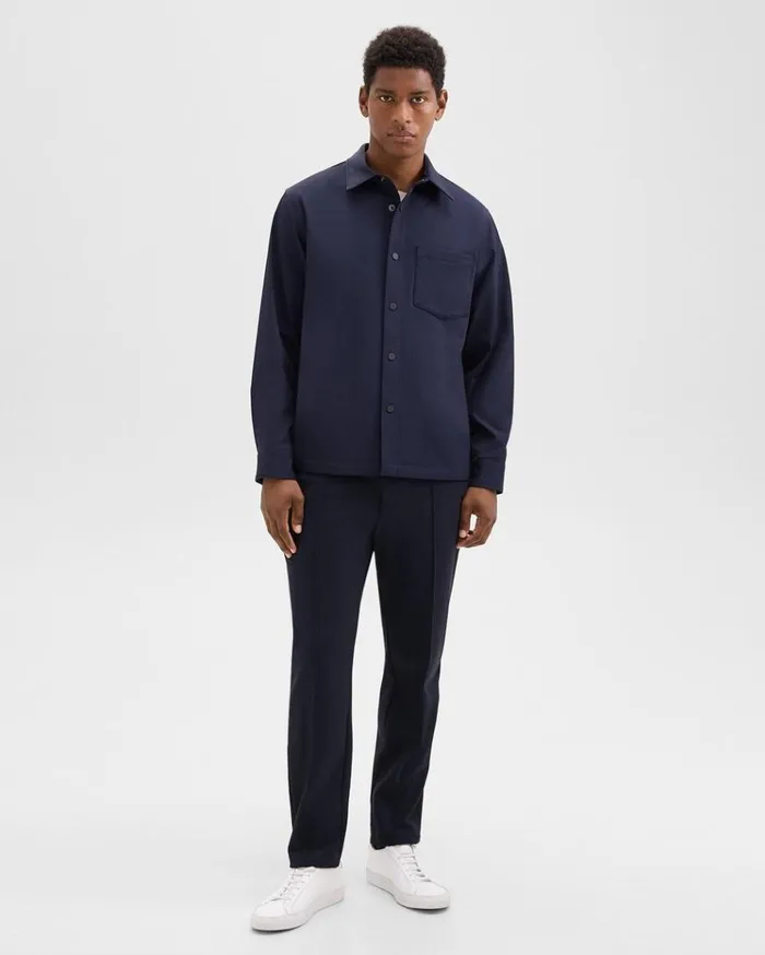 Theory Shirt Jacket In Neoteric Navy Men Outerwear Theory Shirt Jacket In Neoteric Navy Men Outerwear