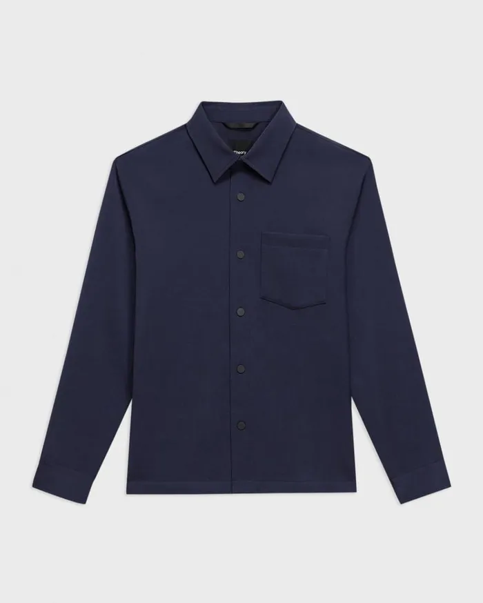 Theory Shirt Jacket In Neoteric Navy Men Outerwear Theory Shirt Jacket In Neoteric Navy Men Outerwear