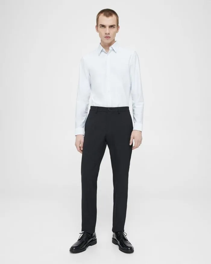 Theory Sylvain Shirt In Striped Cotton Blend Whiteolympic Men Shirts