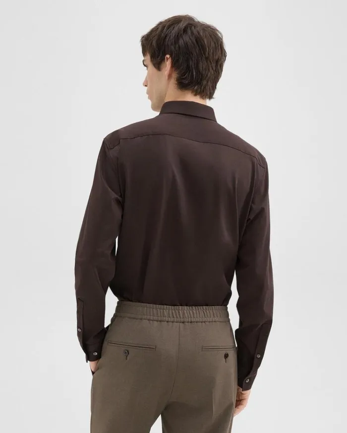 Theory Sylvain Shirt In Structure Knit Hickory Men Shirts Theory Sylvain Shirt In Structure Knit Hickory Men Shirts