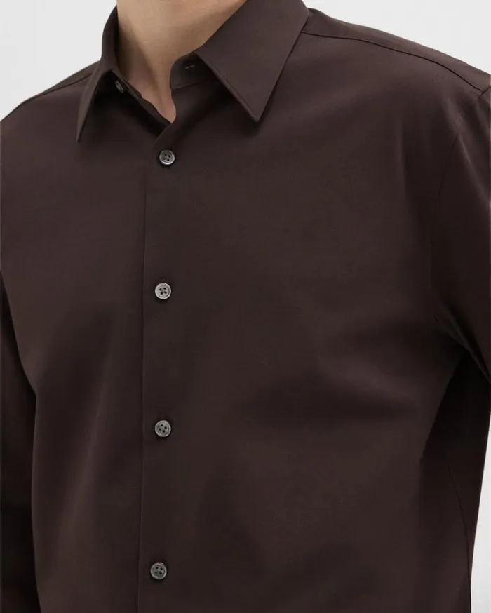 Theory Sylvain Shirt In Structure Knit Hickory Men Shirts Theory Sylvain Shirt In Structure Knit Hickory Men Shirts