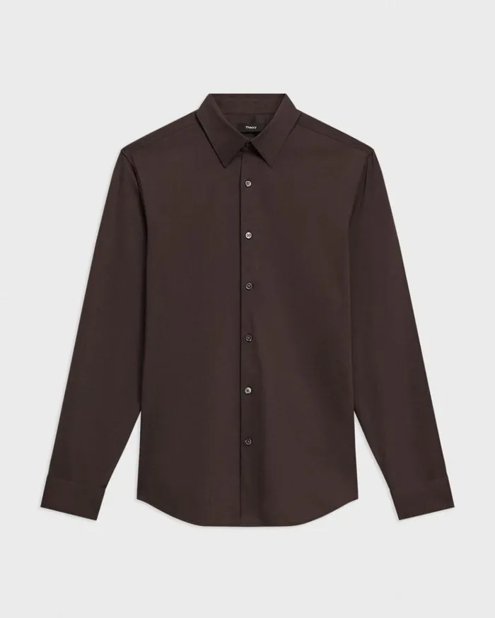 Theory Sylvain Shirt In Structure Knit Hickory Men Shirts Theory Sylvain Shirt In Structure Knit Hickory Men Shirts
