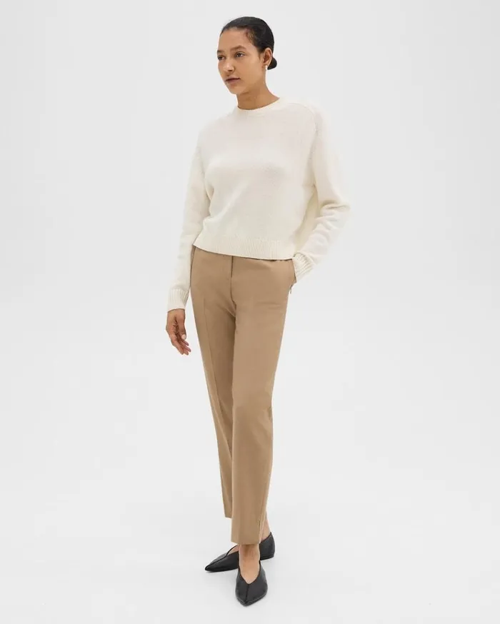 Theory Tapered HighWaist Pant In Sleek Flannel New Camel Women Pants