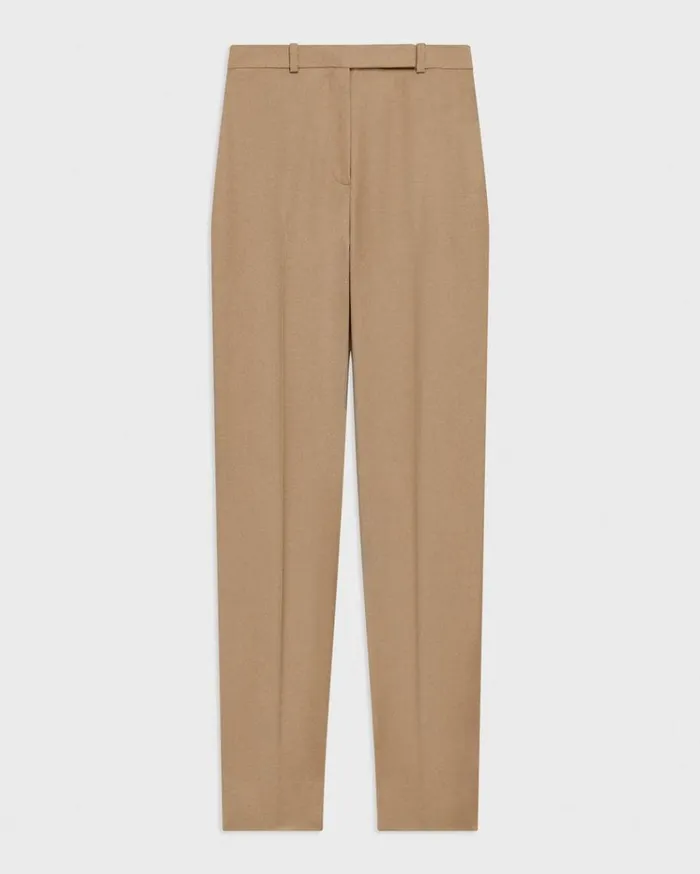 Theory Tapered HighWaist Pant In Sleek Flannel New Camel Women Pants