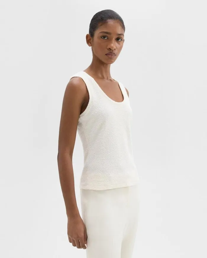 Theory Tiny Tank In Boucl Jersey Ivory Women TShirts Tank Tops Theory Tiny Tank In Boucl Jersey Ivory Women TShirts Tank Tops