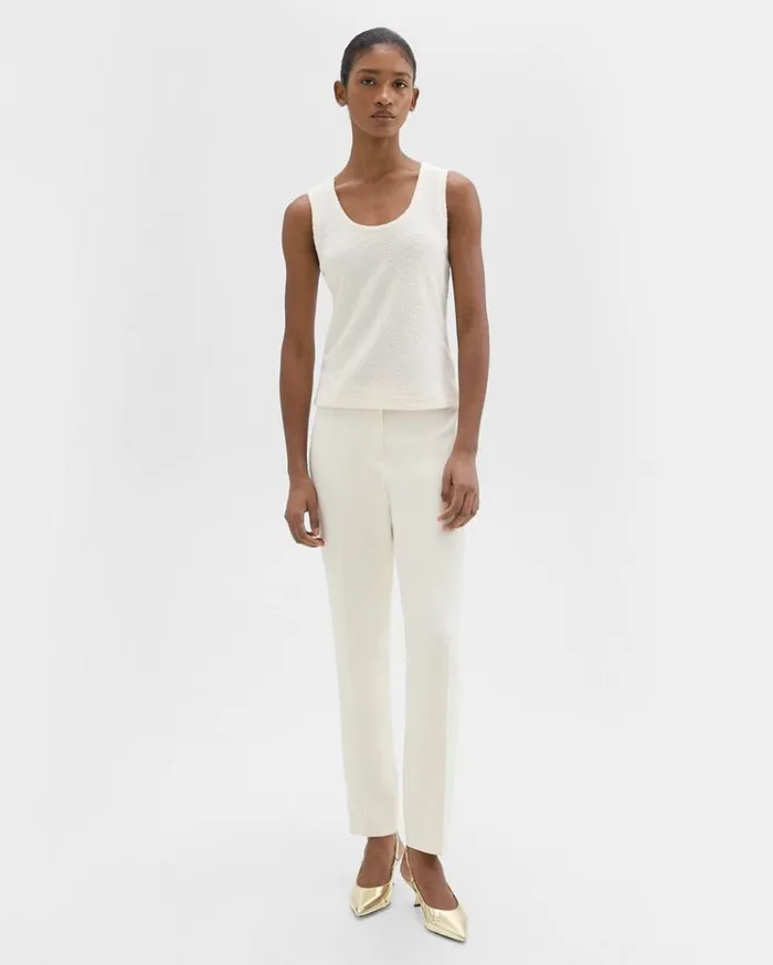 Theory Tiny Tank In Boucl Jersey Ivory Women TShirts Tank Tops Theory Tiny Tank In Boucl Jersey Ivory Women TShirts Tank Tops