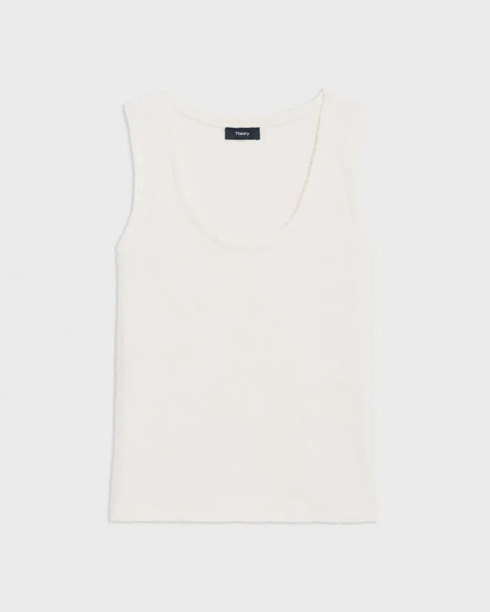 Theory Tiny Tank In Boucl Jersey Ivory Women TShirts Tank Tops Theory Tiny Tank In Boucl Jersey Ivory Women TShirts Tank Tops