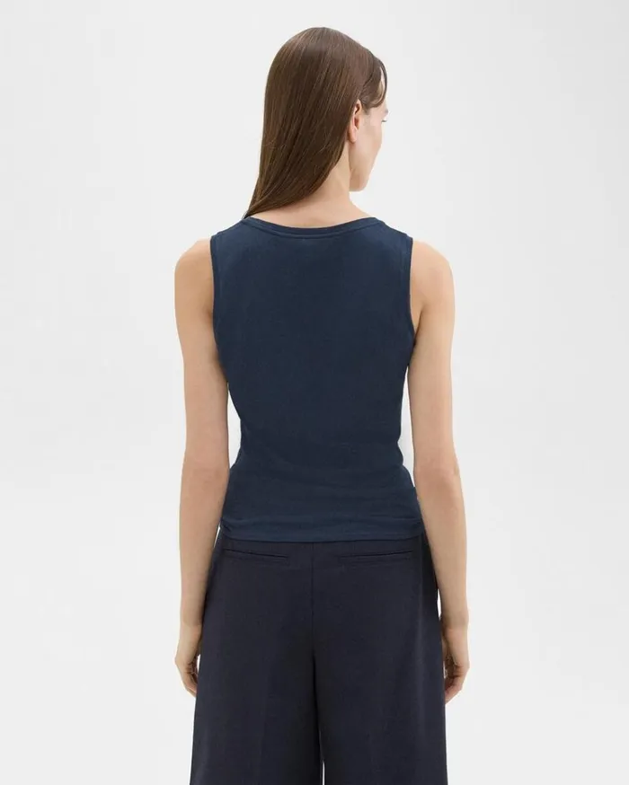 Theory Tiny Tank In Organic Cotton Nocturne Navy Women TShirts Tank Tops Theory Tiny Tank In Organic Cotton Nocturne Navy Women TShirts Tank Tops