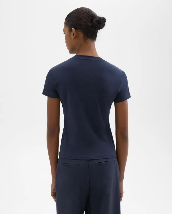 Theory Tiny Tee In Organic Cotton Nocturne Navy Women TShirts Tank Tops