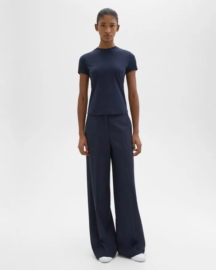 Theory Tiny Tee In Organic Cotton Nocturne Navy Women TShirts Tank Tops