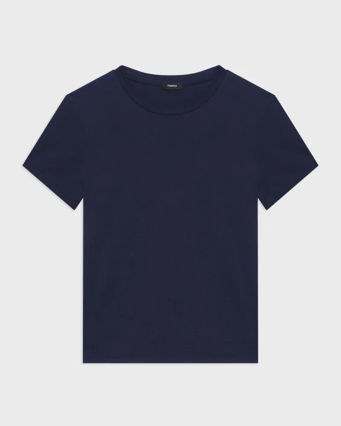 Theory Tiny Tee In Organic Cotton Nocturne Navy Women TShirts Tank Tops