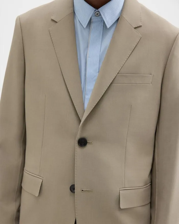 Theory Virgin Wool TwoButton Blazer Light Quarry Men Blazers Jackets
