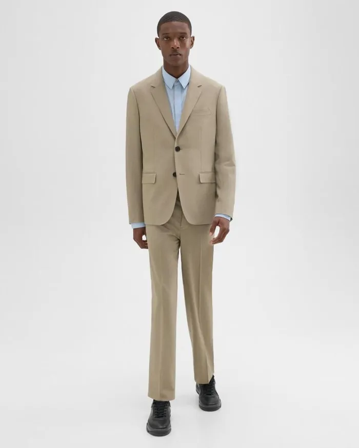 Theory Virgin Wool TwoButton Blazer Light Quarry Men Blazers Jackets