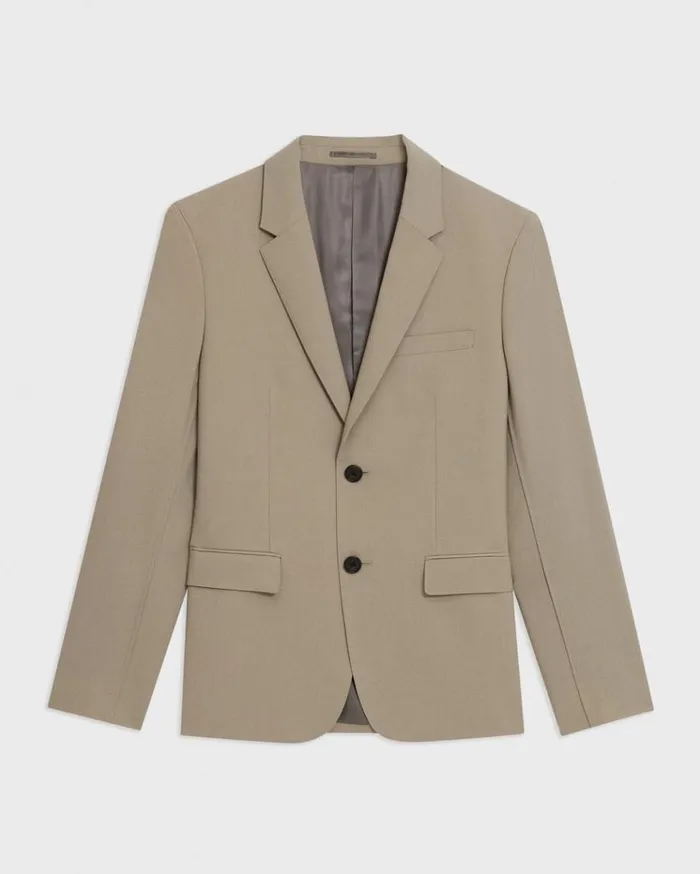 Theory Virgin Wool TwoButton Blazer Light Quarry Men Blazers Jackets