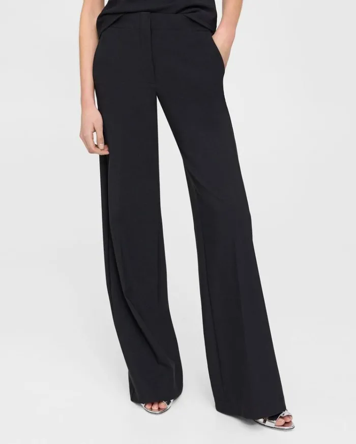 Theory WideLeg Pant In Precision Ponte Black Women Pants Theory WideLeg Pant In Precision Ponte Black Women Pants