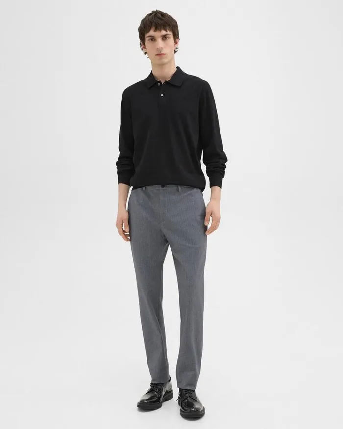 Theory Zaine Pant In Herringbone Precision Ponte Grey Melange Men Suits Theory Zaine Pant In Herringbone Precision Ponte Grey Melange Men Suits