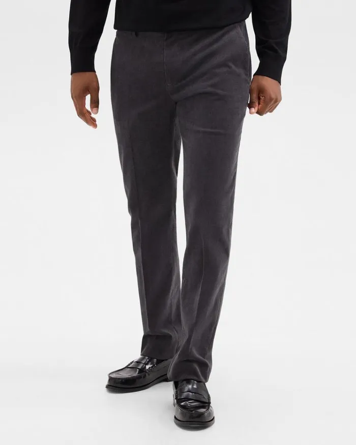Theory Zaine Pant In Stretch Corduroy Dark Grey Men Suits