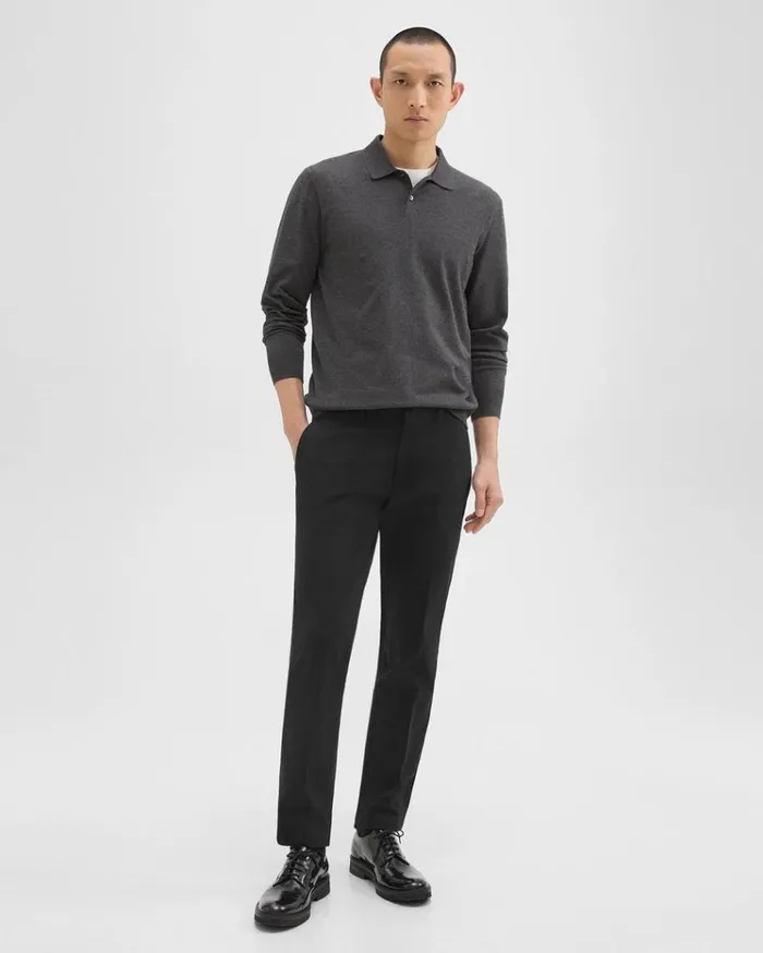 Theory Zaine Pant In Stretch Cotton Black Men Suits