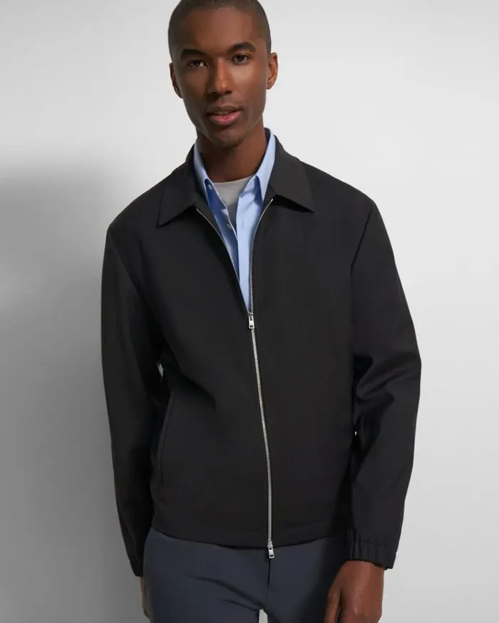Theory Zerega Jacket In Motion Bonded Pestle Melangegrey Melange Men Blazers Jackets