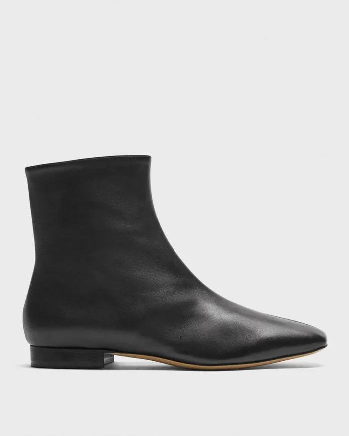 Theory Zip Bootie In Leather Black Women Shoes
