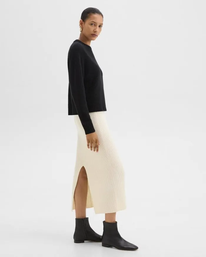 Theory Zip Bootie In Leather Black Women Shoes