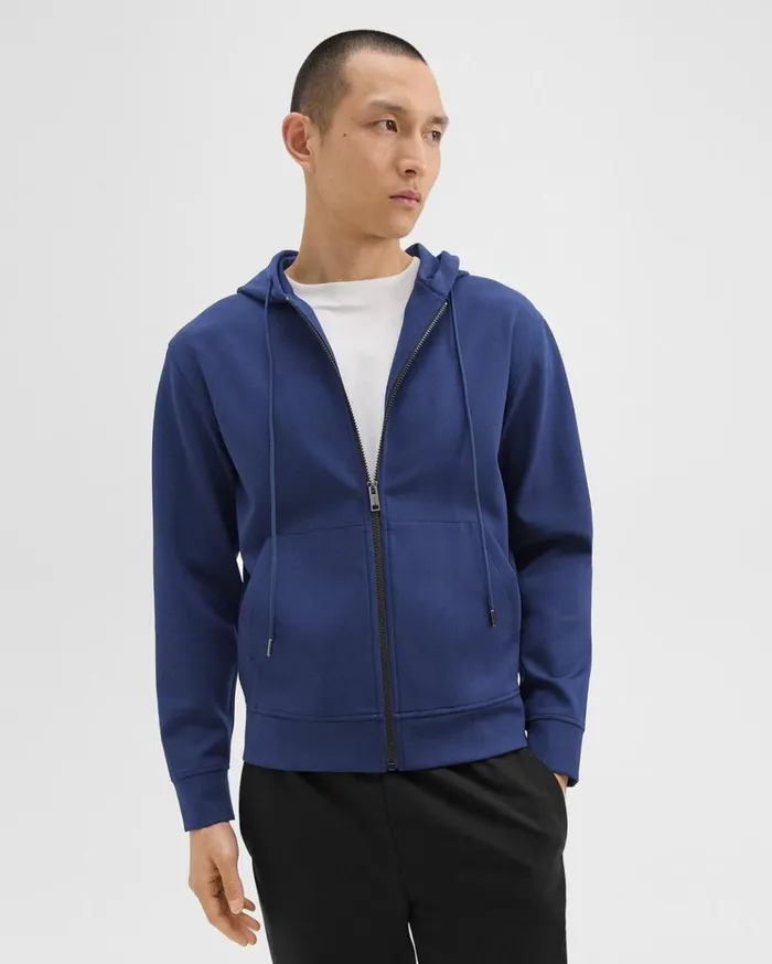 Theory ZipUp Hoodie In Scuba Deep Atlantic Men Sweatshirts Hoodies