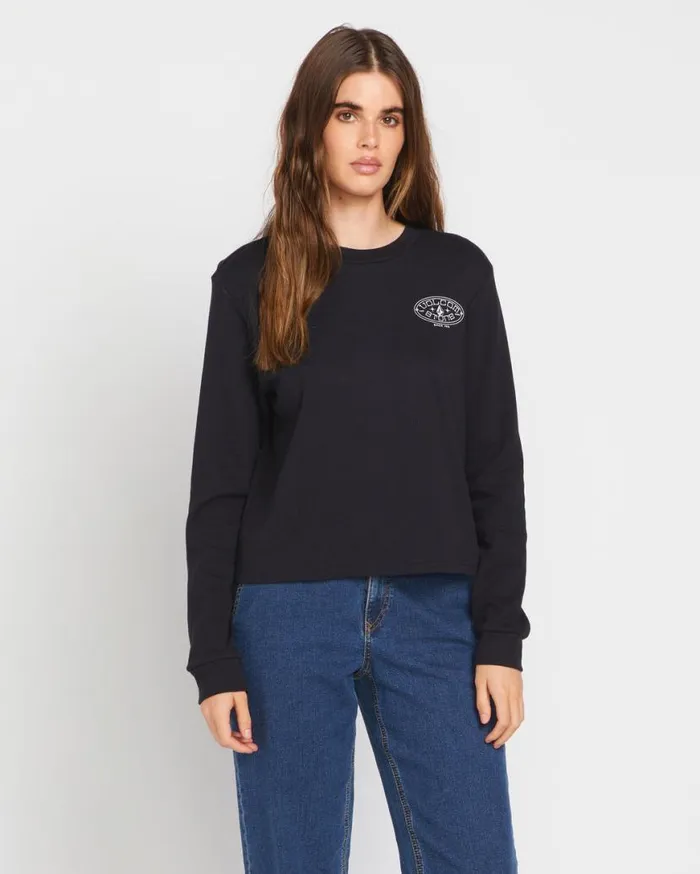 Thermality Long Sleeve Shirt 8211 Black Womens Volcom Tops