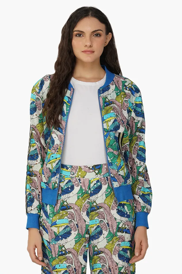 Tiffany Printed Bomber Jacket Women Jackets America and Beyond