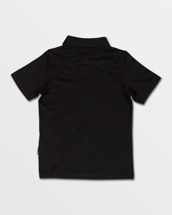 Toddler Boys Wowzer Polo Short Sleeve Shirt 8211 Black Kids Volcom Shirts and Flannels