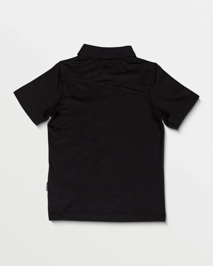 Toddler Boys Wowzer Polo Short Sleeve Shirt 8211 Black Kids Volcom Shirts and Flannels