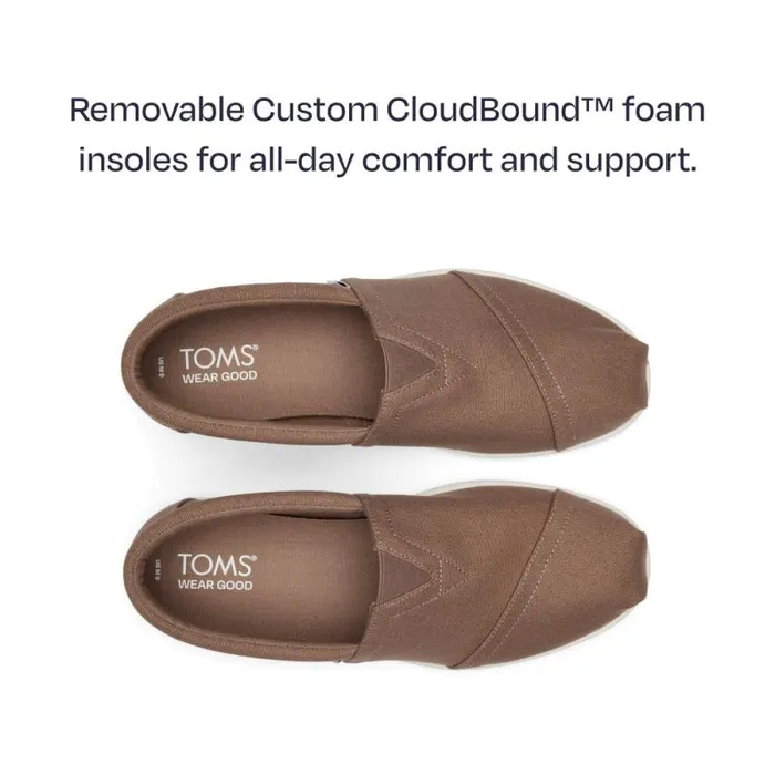 Toms Alpargatas Alp FWD Taupe Grey Recycled Cotton Canvas 8211 Men Toms Alpargatas Alp FWD Taupe Grey Recycled Cotton Canvas 8211 Men