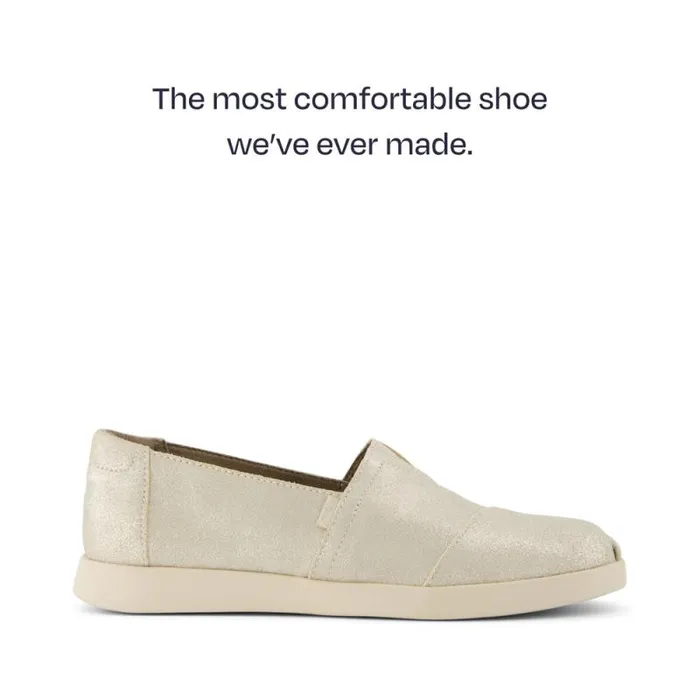 Toms Alpargatas Alpargata Plus Champagne Metallic Suede 8211 Women